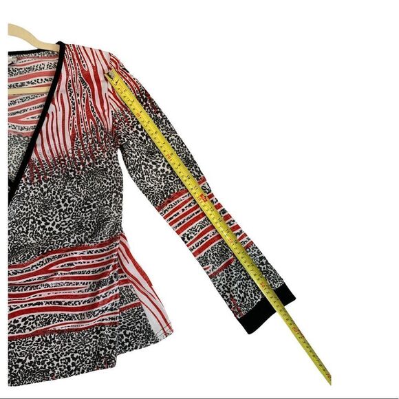 Joseph Ribkoff Cheetah Print Wrap Top - Picture 9 of 10